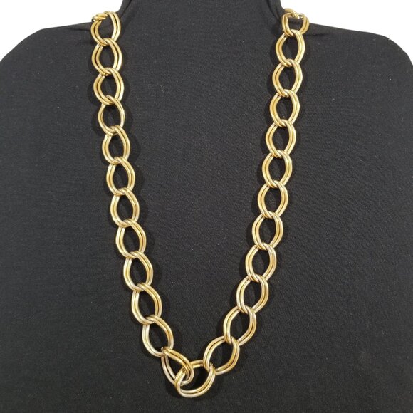 Napier Gold Chain Necklace with Double Oval Loops - Picture 10 of 10